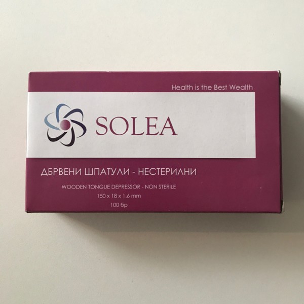 Нестерилни дървени шпатули за език - Solea 100 броя. Нестерилни дървени шпатули за език - Solea 100 броя.